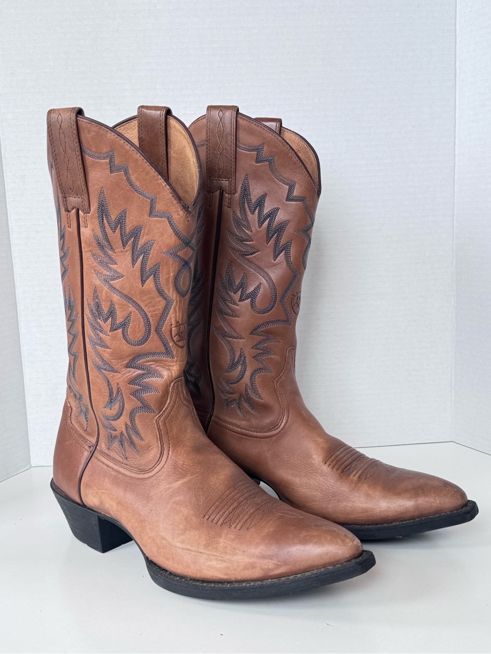 Ariat Heritage Pointy Western Cowboy Tall Leather Boots Men’s Size 9 - Picture 8 of 12